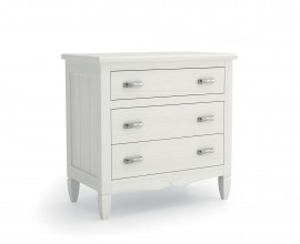 Luxusný vidiecky masívny nočný stolík Amberes s tromi zásuvkami a vyrezávaným zdobením 69 cm