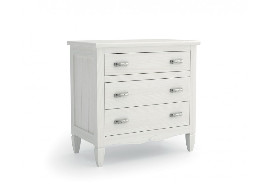 Dizajnov&yacute; a jedinečn&yacute; mas&iacute;vny nočn&yacute; stol&iacute;k Amberes s tromi z&aacute;suvkami z borovicov&eacute;ho dreva 69cm