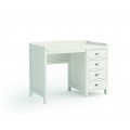 Dizajnový masívny kancelársky stolík Verona v bielom prevedení so štyrmi zásuvkami