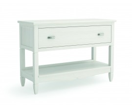 Luxusn&yacute; vidiecky konzolov&yacute; stol&iacute;k Amberes z mas&iacute;vneho dreva s policou a z&aacute;suvkou s vyrez&aacute;van&yacute;m zdoben&iacute;m 108 cm