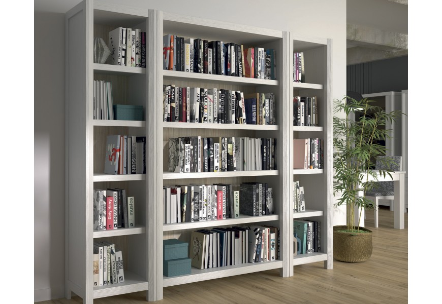 Exkluzívna masívna knižnica Lyon v modernom štýle s piatimi otvorenými poličkami 201cm
