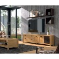 Masívny dizajnový TV stolík Lyon v modernom štýle so zásuvkami a dvierkami 231cm