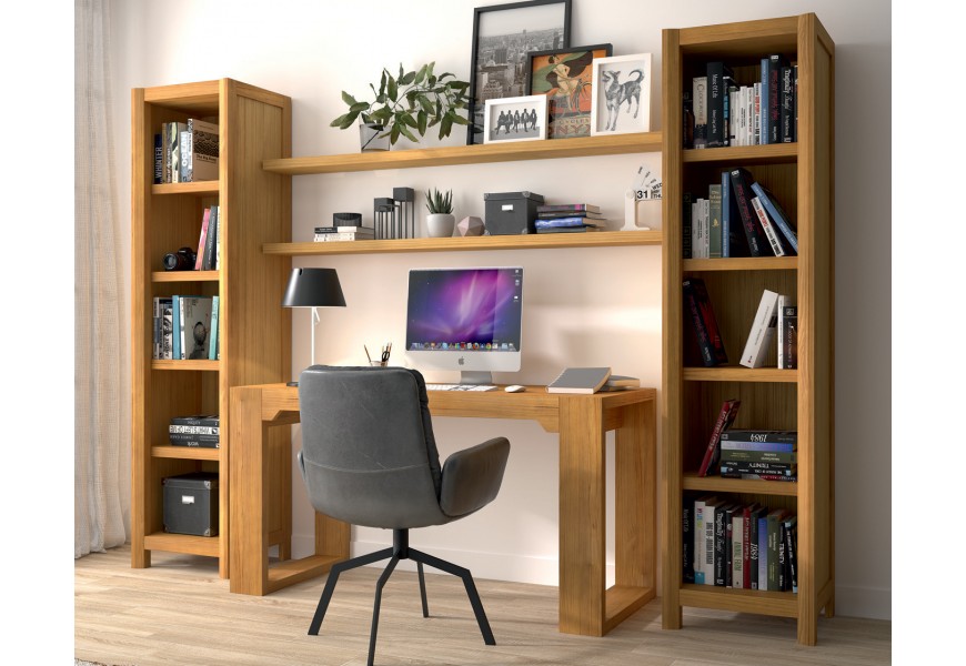 Masívna vysoká knižnica Lyon s mohutným rámom v modernom vyhotovení s úložným priestorom