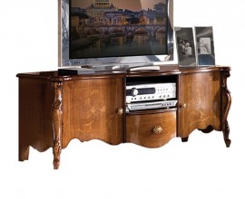 Masívny klasický TV stolík Pasiones s dvierkami, zásuvkou a poličkou 153cm