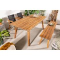 Vidiecky drevený záhradný stol Penida v prírodnej hnedej farbe obdĺžnikový 180cm