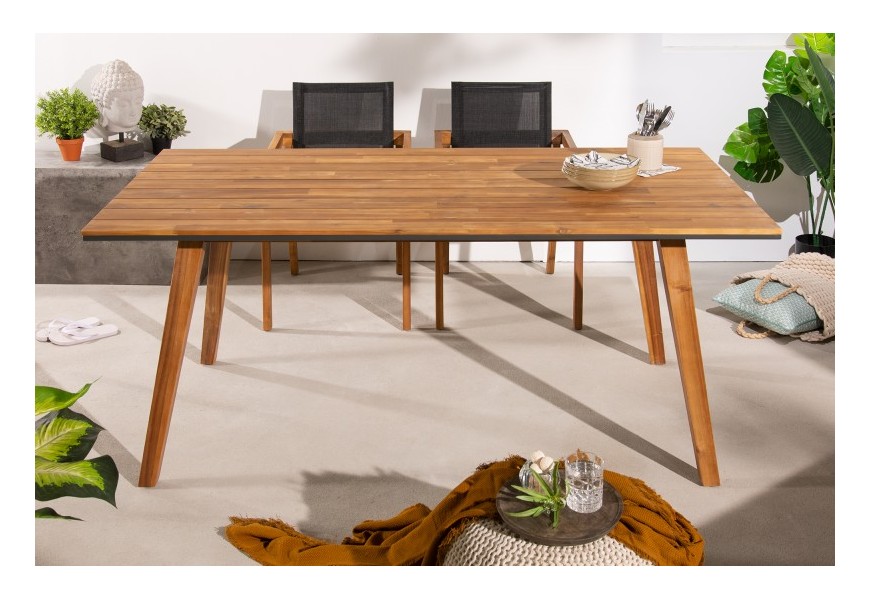 Vidiecky dreven&yacute; z&aacute;hradn&yacute; stol Penida v pr&iacute;rodnej hnedej farbe obdĺžnikov&yacute; 180cm