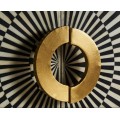 Art-deco exkluzívny príborník Caderina čiernej farby so zlatými prvkami z dreva a kovu 200cm