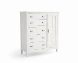 Luxusná moderná masívna komoda Amberes s piatimi zásuvkami a jednodverovou skrinkou 123 cm