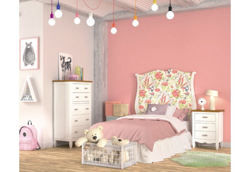 Elegantné a nadčasové vysoké čelo jednolôžkovej postele Amberes s možnosťou voľby poťahovej látky s rozšírenými bočnicami