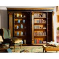 Luxusná antická knižnica Countryside s tromi dvierkami vo vintage čiernom prevedení
