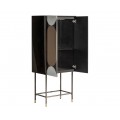 Luxusná art-deco barová skrinka Hannes z kovu a dreva s dizajnovým trojfarebným vzorom 163cm
