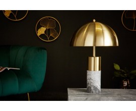 Jedinečná art-deco stolná lampa Jaspeado v zlatom kovovom vyhotovení s mramorovým základom 52cm