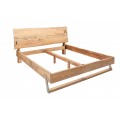 Dizajnová posteľ Mammut z agátového dreva so striebornými prvkami na čele 205cm