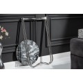 Art-deco strieborn&yacute; okr&uacute;hly pr&iacute;ručn&yacute; stol&iacute;k Noble s mramorovou povrchovou doskou a kovovou kon&scaron;trukciou 35cm
