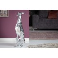 Luxusná moderná dekoračná soška psa strieborná