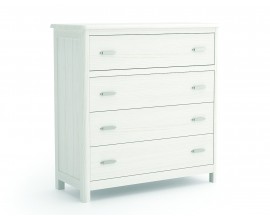 Luxusn&aacute; modern&aacute; komoda Cerdena z mas&iacute;vneho dreva so &scaron;tyrmi z&aacute;suvkami a zaoblen&yacute;mi rohmi 105 cm