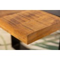 Industriálny masívny konferenčný stolík do obývačky Steele Craft z mangového dreva s čiernou kovovou konštrukciou 120cm