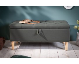 Moderná lavica s úložným priestorom do predsiene Valentino so sivým prešívaním čalúnením 100cm