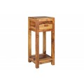 Masívny príručný stolík Makassar z dreva sheesham s praktickou zásuvkou 70cm