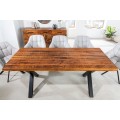 Industriálny masívny jedálenský stôl Fair Haven obdĺžnikového tvaru z mangového dreva a s čiernymi kovovými nohami 180cm