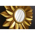 Orient&aacute;lna kruhov&eacute; n&aacute;stenn&eacute; zrkadlo Slnečnica so zlat&yacute;m kovov&yacute;m r&aacute;mom v tvare lupeňov 60cm