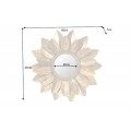 Orientálna kruhové nástenné zrkadlo Slnečnica so zlatým kovovým rámom v tvare lupeňov 60cm