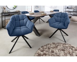 Dizajnová moderná otočná stolička do jedálne Mariposa v tmavo modrej farbe 83 cm
