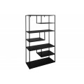 Industri&aacute;lny reg&aacute;l Industria Durante so &scaron;iestimi poličkami s kovovou kon&scaron;trukciou čiernej farby 180cm