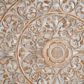 Orientálna nástenná mandala Assam z dreva štvorcového tvaru s ornamentálnym vyrezávaním 160cm