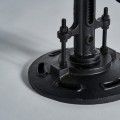 Industri&aacute;lna otočn&aacute; barov&aacute; stolička Aspen kruhov&eacute;ho tvaru z mangov&eacute;ho dreva s čiernou kovovou kon&scaron;trukciou 46-70cm