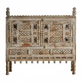 Luxusná orientálna komoda Brodas z masívu s efektom opotrebovania, so zásuvkami a dvierkami s ornamentálnym vyrezávaním