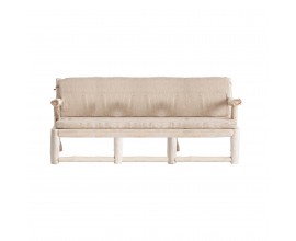 Vidiecka štýlová sedačka do obývačky Brodas z masívneho dreva s bavlneným poťahom 200cm