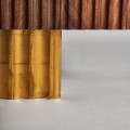 Luxusná art-deco komoda do spálne Mesia z masívu na podstave v zlatej farbe 183cm