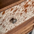 Retro dizajnový nočný stolík Texas do spálne z masívneho mangového dreva hnedej farby s dvomi zásuvkami 56cm