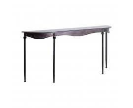 Moderný elegantný konzolový stolík Islip do predsiene tmavošedej farby z kovu so zaoblenými líniami 196cm