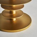 Štýlový art-deco okrúhly príručný stolík Amuny s mramorovou vrchnou doskou a špirálovou kovovou podstavou zlatej farby 58cm