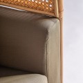 Luxusné ratanové kreslo Aldea do obývačky s čalúnením v ťavej hnedej farbe 76cm