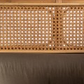 Luxusné ratanové kreslo Aldea do obývačky s čalúnením v ťavej hnedej farbe 76cm