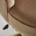 Art-deco otočná stolička Portkey so zamatovým čalúnením vo farbe latte a so zlatou kovovou konštrukciou 88cm 