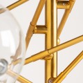 Art-deco luxusná závesná lampa Esme so zlatou mosadznou konštrukciou a s ôsmimi žiarovkami zo skla 135cm 