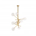 Luxusný art-deco luster Esme v zlatej farbe s ôsmimi žiarovkami do vysokých miestností