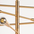 Art-deco závesná lampa Esme s kovovou konštrukciou zlatej farby a so sklenenými žiarovkami 116cm
