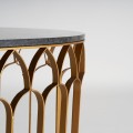Dizajnový art-deco konferenčný stolík Amuny s mramorovou vrchnou doskou v tmavosivej farbe