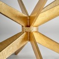 Dizajnový art-deco konferenčný stolík Amuny so sklenenou vrchnou doskou a podstavou v zlatej farbe