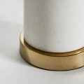 Štýlová zlatá stolná lampa Mistres v art-deco mramorovom prevedení s bielym tienidlom