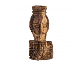 Štýlová etno soška Ipkins z masívneho dreva v naturálnom vyhotovení s vyrezávaním 28cm