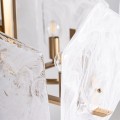 Art-deco luxusná závesná lampa Abenthy zo skla a kovu v zlato-bielom prevedení 75cm