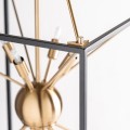 Art-deco závesná lampa Abenthy dizajnového geometrického tvaru z kovu a skla v čierno-zlatom prevedení 41cm