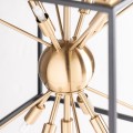Art-deco závesná lampa Abenthy dizajnového geometrického tvaru z kovu a skla v čierno-zlatom prevedení 41cm