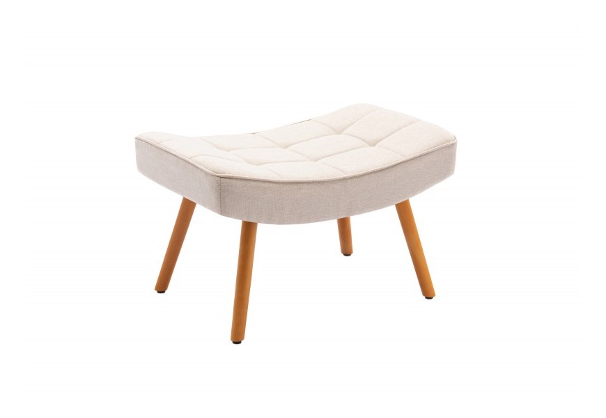 &Scaron;kandin&aacute;vska modern&aacute; taburetka Scandinavia s kr&eacute;mov&yacute;m poťahom s pre&scaron;&iacute;van&iacute;m a s dreven&yacute;mi nožičkami 63cm